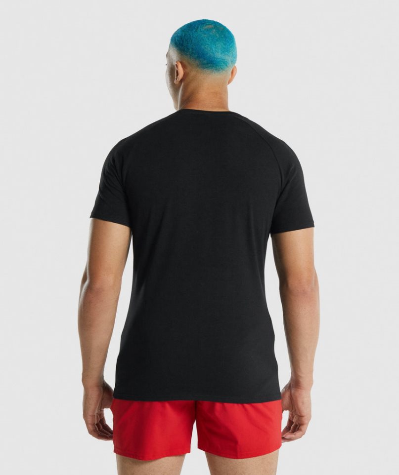 Men's Gymshark Apollo T-Shirts Black | CA 50N317